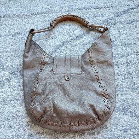 Stuart Weitzman Leather Medium Hobo Shoulder Bag - Picture 4 of 7
